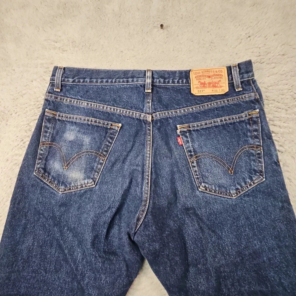 VTG Levis 517 Jeans Mens 36x30 Blue Denim Western Bootcut Ranch Rodeo Y2K Mexico